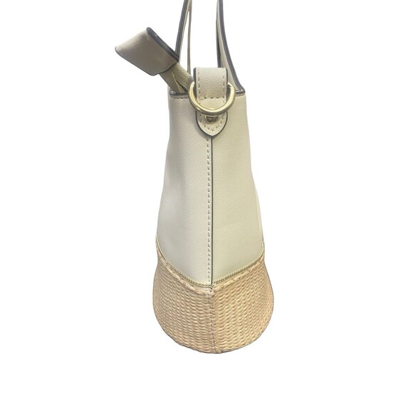 Nanette Lepore Handbag Smooth Vegan Leather Hand/Shoulder Bag Straw/Cream - Picture 4 of 7